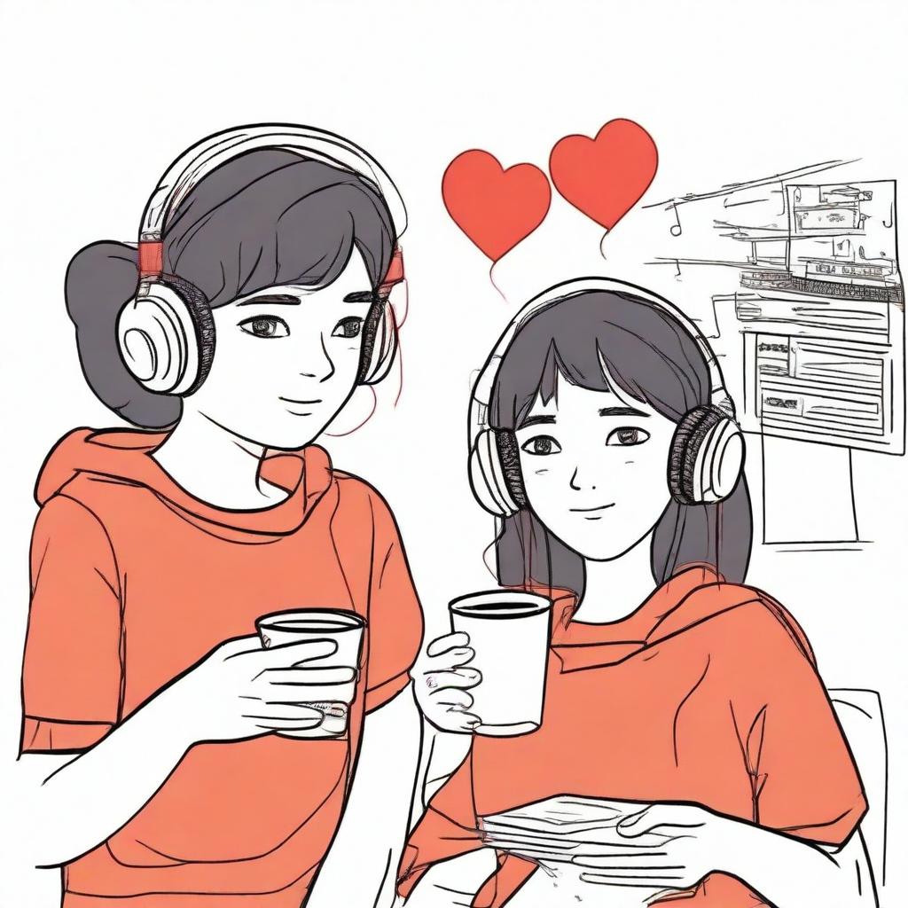 An image of two adolescents who appear as strangers, with a cup of coffee