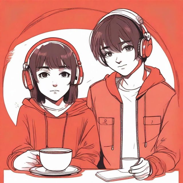 An image of two adolescents who appear as strangers, with a cup of coffee