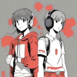 An image of two adolescents who appear as strangers, standing back to back