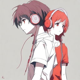 An image of two adolescents who appear as strangers, standing back to back