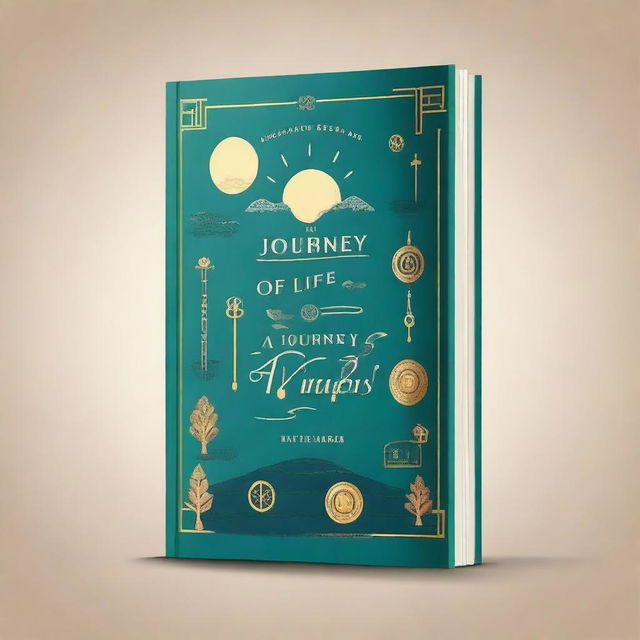 Design a captivating book cover for a self-help book titled 'The Journey of Life' by Hafsa Dahouar