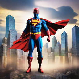 Create an image of a person transformed into a superhero