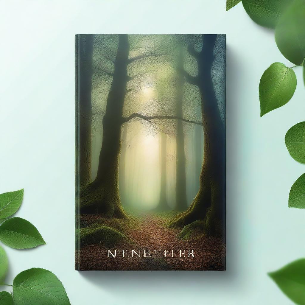 A captivating book cover featuring a mysterious forest with towering trees and a hidden path