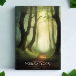 A captivating book cover featuring a mysterious forest with towering trees and a hidden path