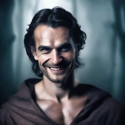 A middle ages attractive man with a demonic smile that haunts your thoughts