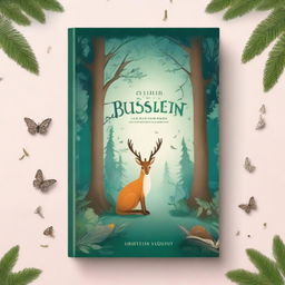 Create a captivating book cover featuring a mystical forest with enchanted creatures