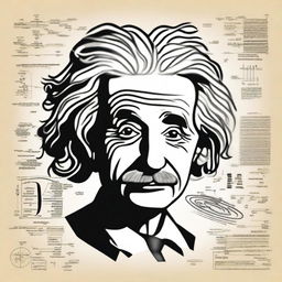 Create an image of Albert Einstein, the brilliant scientist, showcasing his iconic wild hair and thoughtful expression