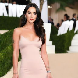 Megan Fox wearing a stylish and sexy mini dress