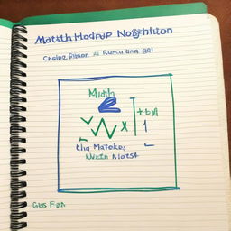 Create a cover page for a math notebook