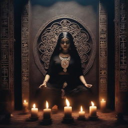 A mystical and eerie scene depicting the Bengali black magic Mohini spell mantra