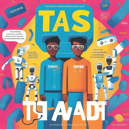 A colorful and engaging book cover titled 'Types of AI for Teens in English for Boys' by Aditya Mahajan