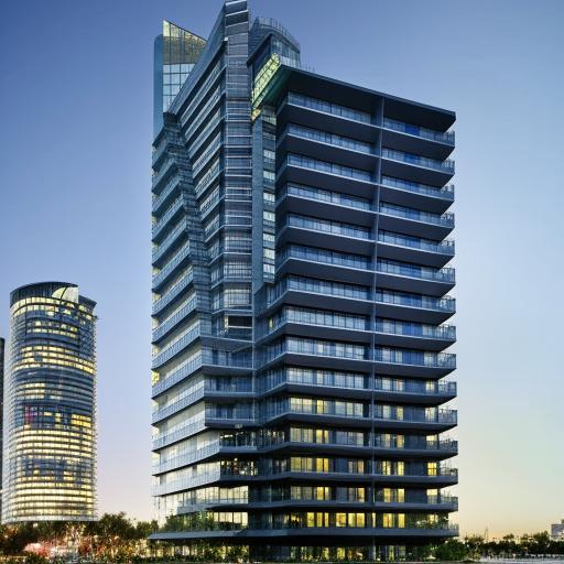 A towering modern hotel with sleek architecture, large glass windows, and sophisticated design.