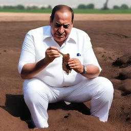 A controversial and provocative image of President Sisi depicted eating manure