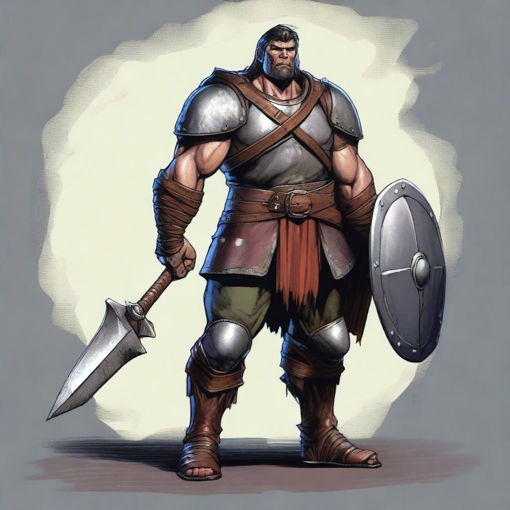 A full-body image of a male warrior for Dungeons and Dragons