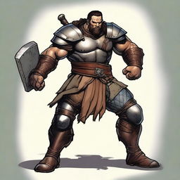 A full-body image of a male warrior for Dungeons and Dragons