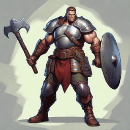 A full-body image of a male warrior for Dungeons and Dragons