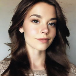 A profile image of a white girl with dark brown hair, shown from the side