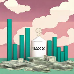 Create an album cover featuring a visual representation of progressive taxes