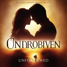 Create a mature romance book cover with the title 'Unforgiven'