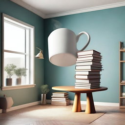 An image featuring a giant object in a normal-sized environment