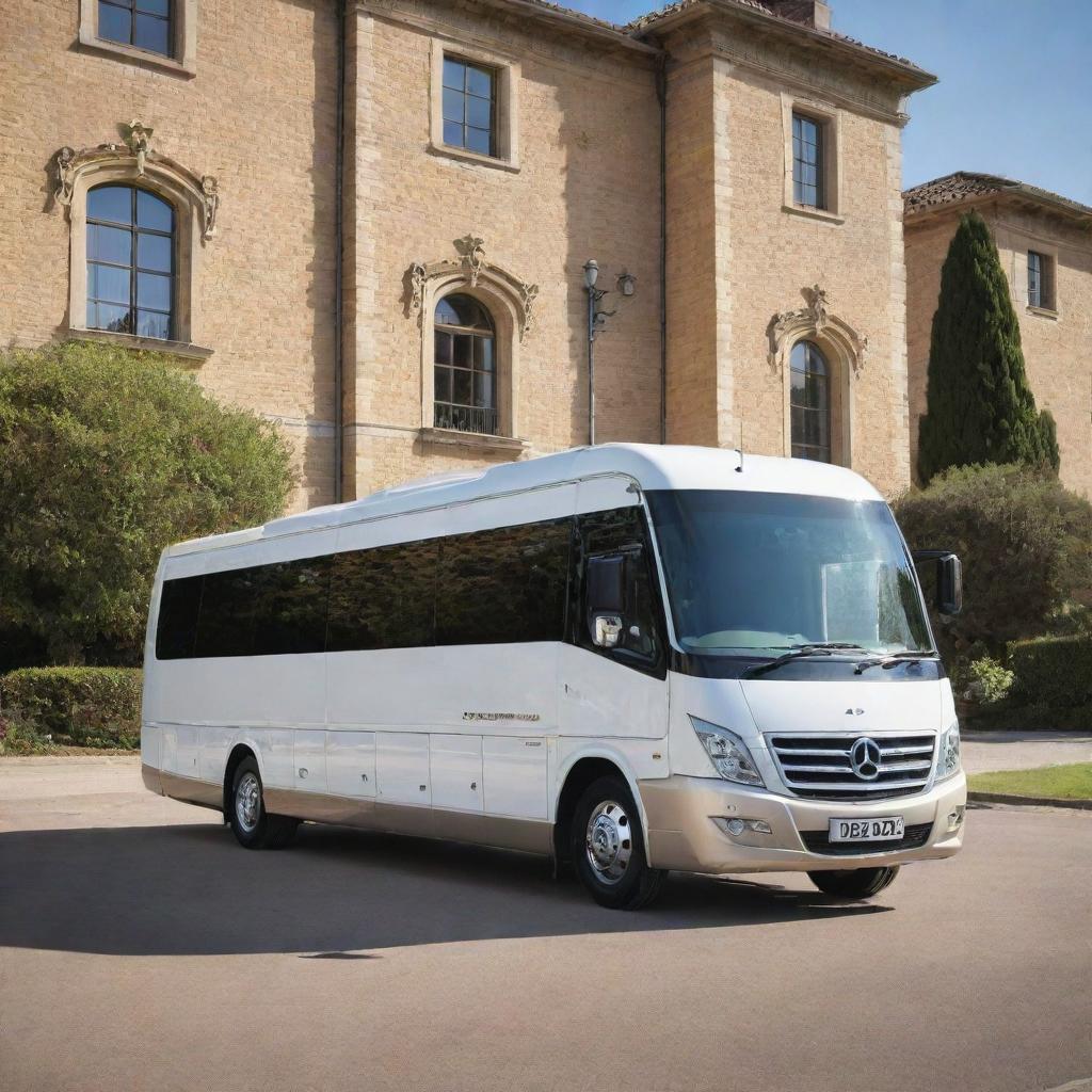 A Morelo Palace 90 G vehicle, shining in the sun with a hint of luxury and sophistication