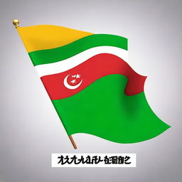 Create an image of the GAM flag. Include the text 'Udep Saree Matee Syahid' on the flag.