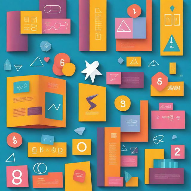 Create a vibrant and engaging book cover for a mathematics textbook