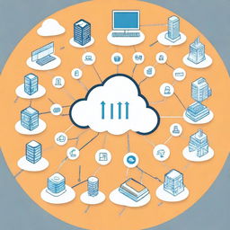 Create a simple illustration showing a network of IoT devices interconnected through the internet