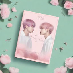 Create a book cover featuring Suga and Jimin from BTS with the title 'Amor Prohibido' and written by @_armybts_girl