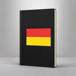 A black book cover featuring the German flag