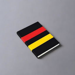 A black book cover featuring the German flag