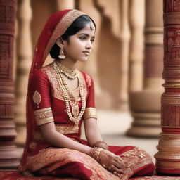 A young girl being matched for an arranged marriage in a traditional setting