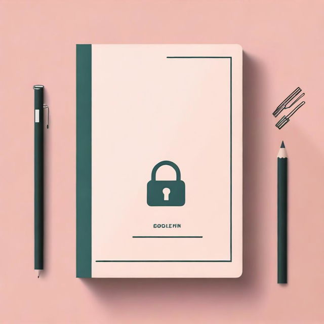 A book cover design for a notebook dedicated to storing web passwords