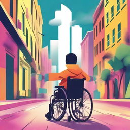 Create an inspiring and empowering movie poster for a film about the liberation of a disabled person