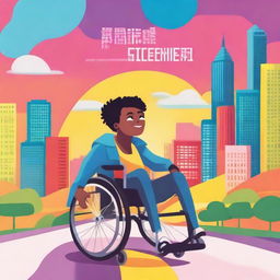 Create an inspiring and empowering movie poster for a film about the liberation of a disabled person