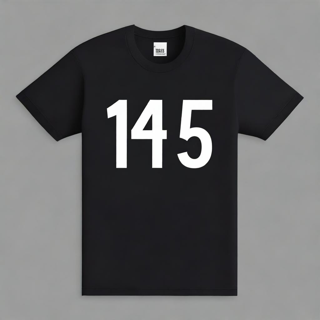 A black t-shirt with the text '1945' printed on it