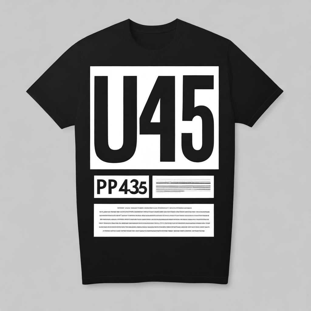 A black t-shirt with the text '1945' printed on it