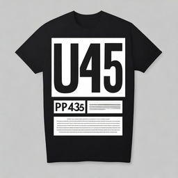 A black t-shirt with the text '1945' printed on it