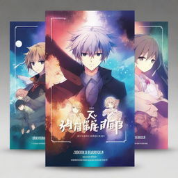 Create a captivating book cover featuring anime characters