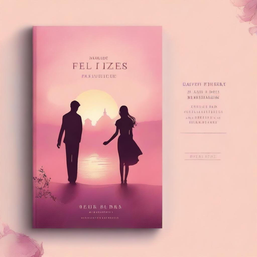 Create a book cover for a fictional romance novel titled "UM FELIZES PARA SEMPRE QUE NUNCA EXISTIU"