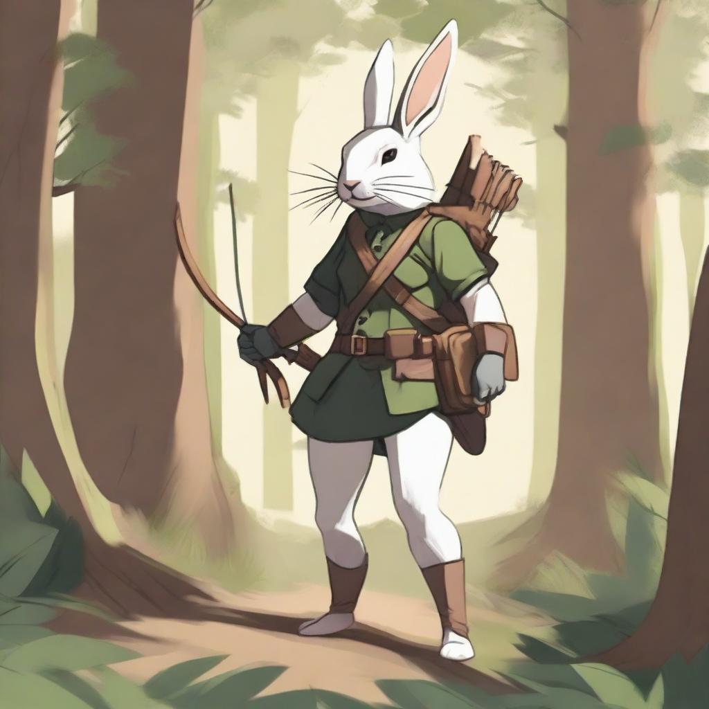 A detailed illustration of a female rabbit ranger