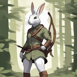 A detailed illustration of a female rabbit ranger