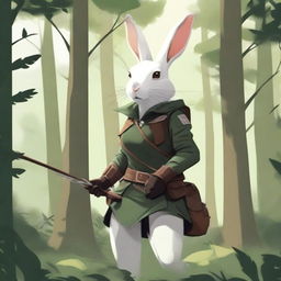 A detailed illustration of a female rabbit ranger