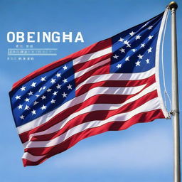 A vibrant and detailed image of the United States flag with the text 'Obtenga su visa Americana' prominently displayed