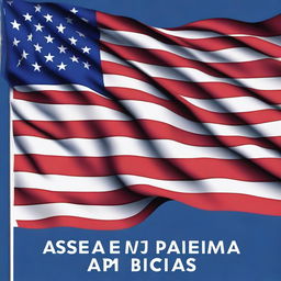 A vibrant and detailed image of the United States flag with the text 'Obtenga su visa Americana' prominently displayed