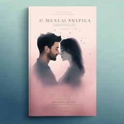 Create a book cover for a romance novel titled 'UM FELIZES PARA SEMPRE QUE NUNCA EXISTIU' featuring a couple drifting apart, with the man fading away