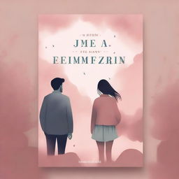 Create a book cover for a romance novel titled 'UM FELIZES PARA SEMPRE QUE NUNCA EXISTIU' featuring a couple drifting apart, with the man fading away