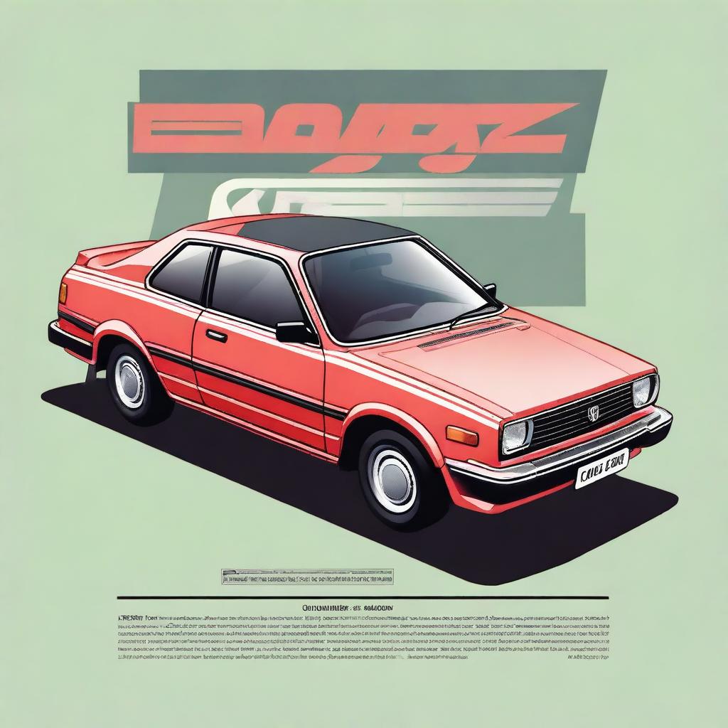 A detailed illustration of old Honda Civic models with the text 'mog