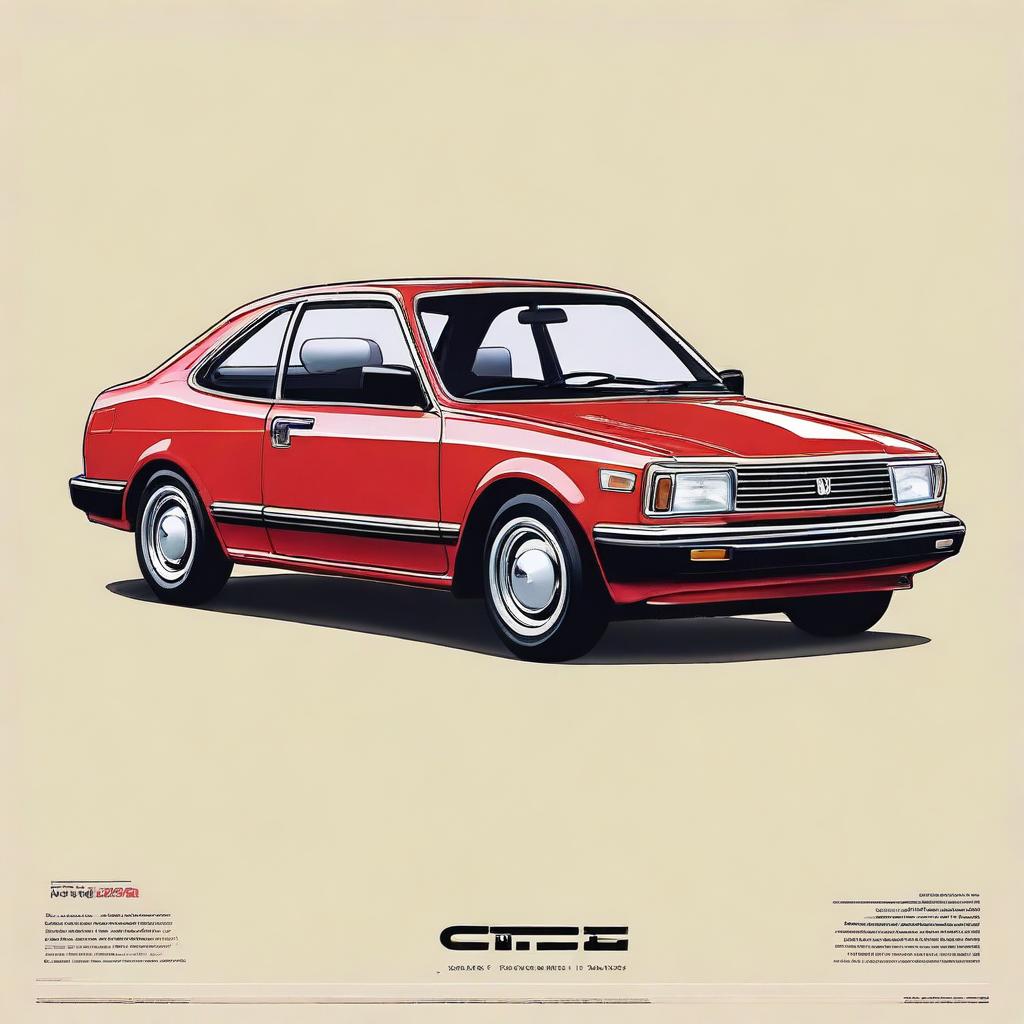 A detailed illustration of old Honda Civic models with the text 'mog