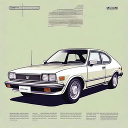 A detailed illustration of old Honda Civic models with the text 'mog